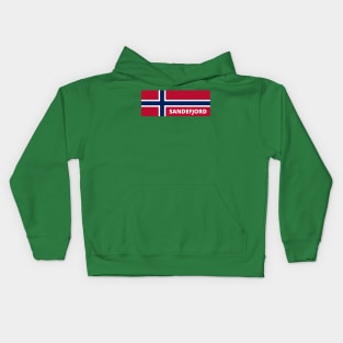 Sandefjord City in Norwegian Flag Kids Hoodie